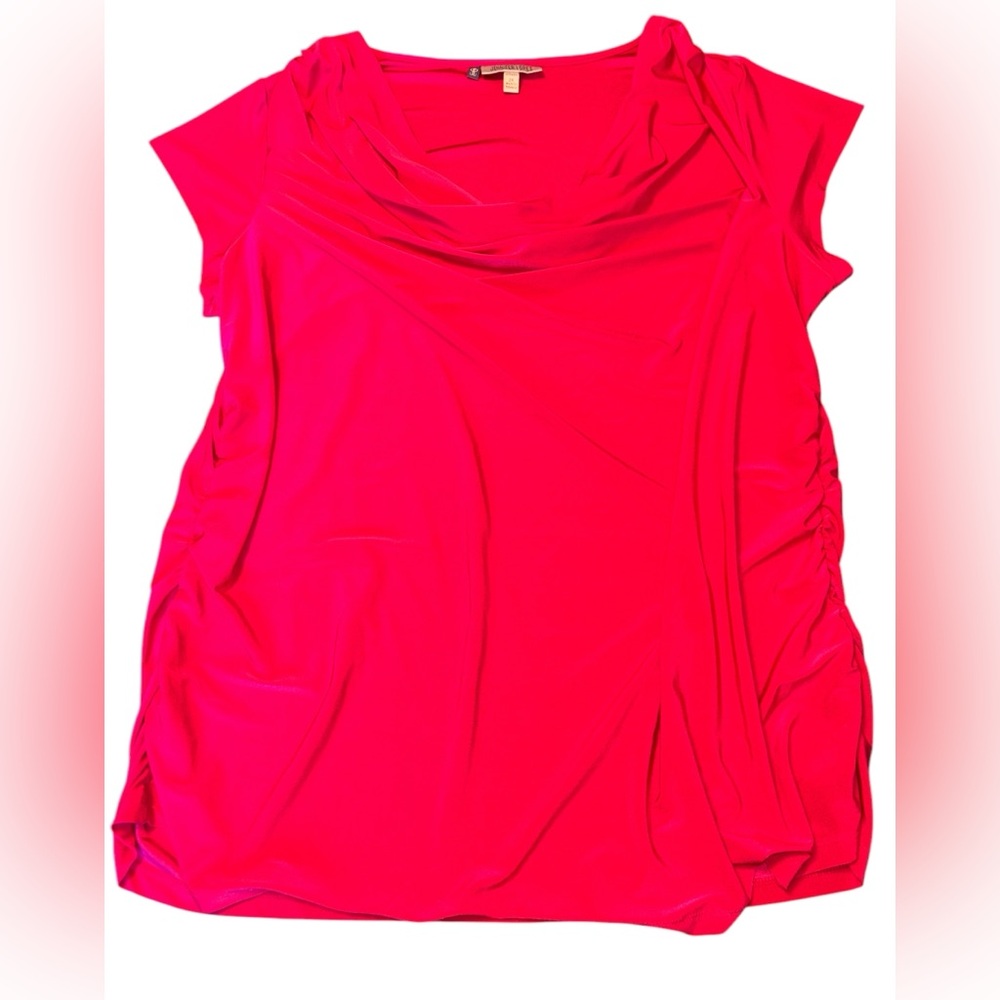 Jennifer Lopez Barbie Pink Feminine Scoop Cowl Slinky Spring Blouse Plus Sz 2X